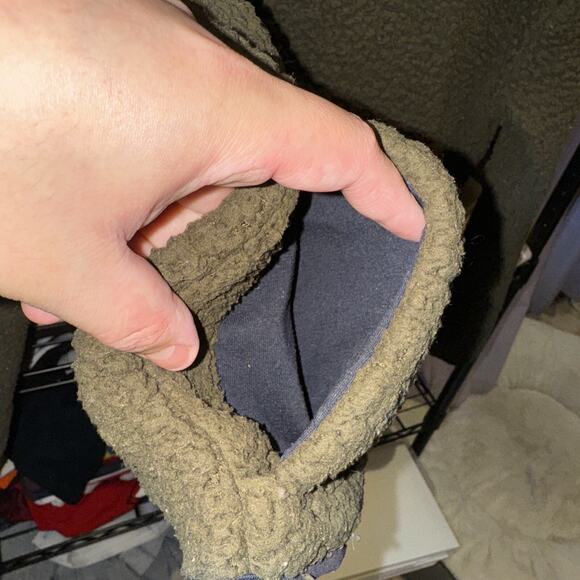 Y2K Tommy Hilfiger Women’s Military Green Cropped Fleece Sweater Size Large - Picture 2 of 5